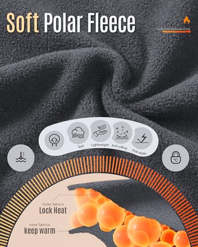 33,000ft Men's Full Zip Fleece Jacket Lightweight Warm Soft Polar Fleece Winter Jacket with Pockets for Casual Hiking Outdoor3