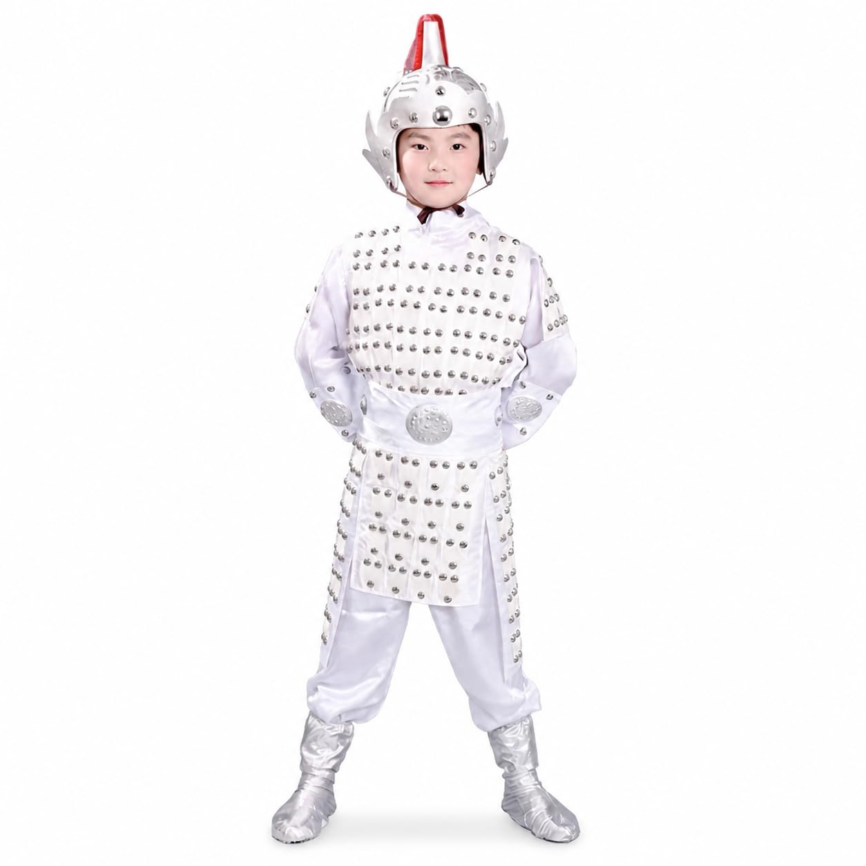 Costume da Generale Cinese per Bambini, Bianco, 140cm