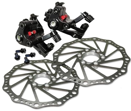 Image of CYBIC Mechanical Disc Brake System with Rotor Plates, Black, 160mm Disc Plates, 140 /160mm Calipers, 2 Sets