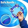 Flexzion Tambourine Hand Bell Percussion Musical Instruments (Blue, 2 Pack), Plastic Music Instrument Half Moon Mini D Handheld Shaker, Jingle Bells #2