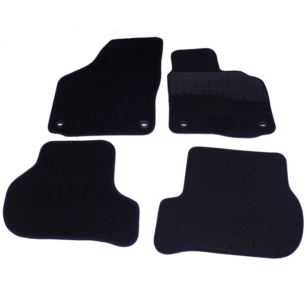 Sakura Mat Set Carpet with Rubber Heelpad for VW Jetta 05-11 - Black