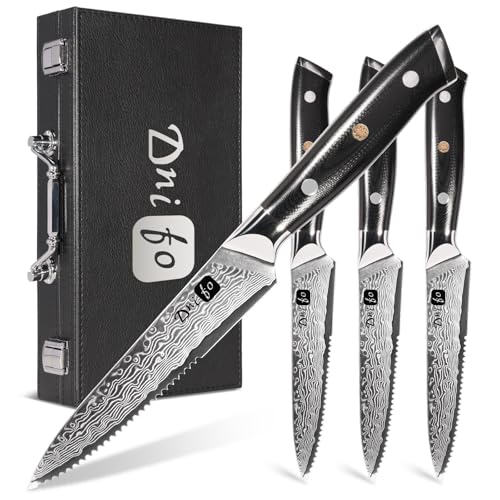 Dnifo VG10 Half-Serrated Steak Knives