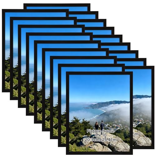 Giftgarden 8x10 Picture Frame Set of 18 Lightweight 8 by 10 Frames Bulk for Gallery Wall Photo Hanging and Tabletop Display Black