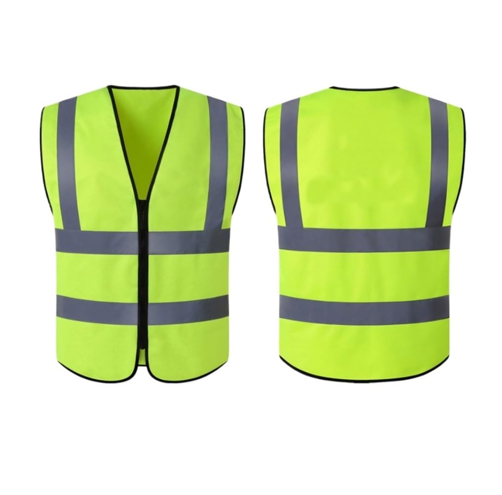 Chaleco De Reflectante Ropa De Trabajo Chaleco Reflectante De Construcción con Cremallera For Hombres Y Mujeres, Tráfico(Rot)