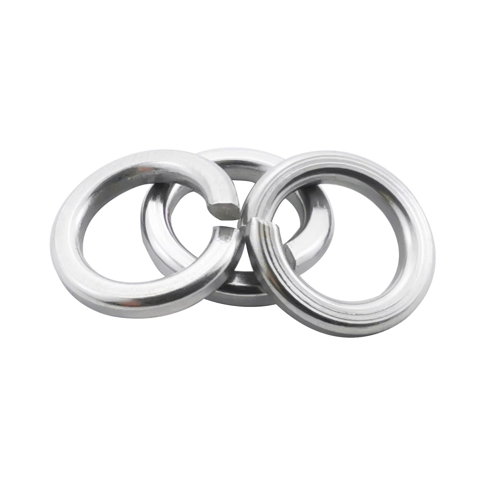 Fajoeda M8 Split Lock Washer,120PCS 304 Stainless Steel(18-8) Spring Lock Washers for Bolts Nuts and Screws,Silver