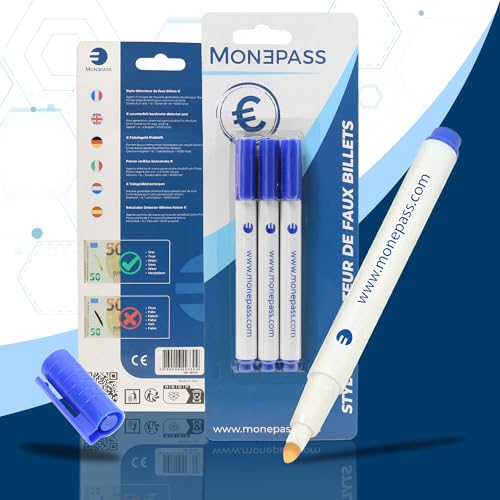 Lot de 3 stylos détecteur de faux billets spécial...
