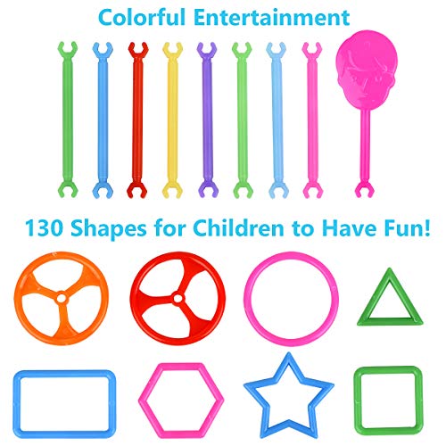 Juboury 1054Pcs Building Toy Building Blocks Bars Different Shape Educational Construction Engineering Set 3D Puzzle, Interlocking Creative Connecting Kit, Great STEM Toy for Both Boys and Girls - Image 6