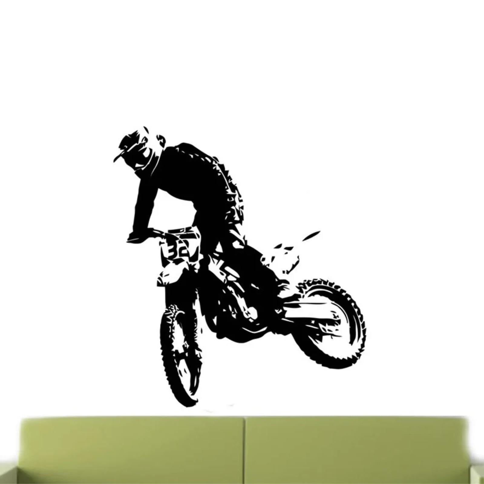 WEIMEIJIE Motorcycle wall Stickers, Vinyl wall Stickers, Motorcycle Off-Road Bicycle Decorations for Teenage Boys' Rooms.