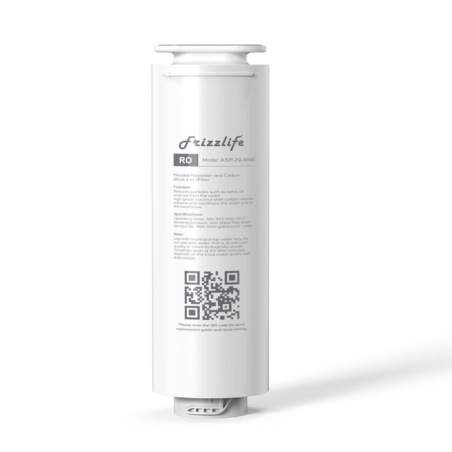 Frizzlife ASR212-800G RO Cartouche filtrante de rechange pour PD800-TAM4 (2ème étape)