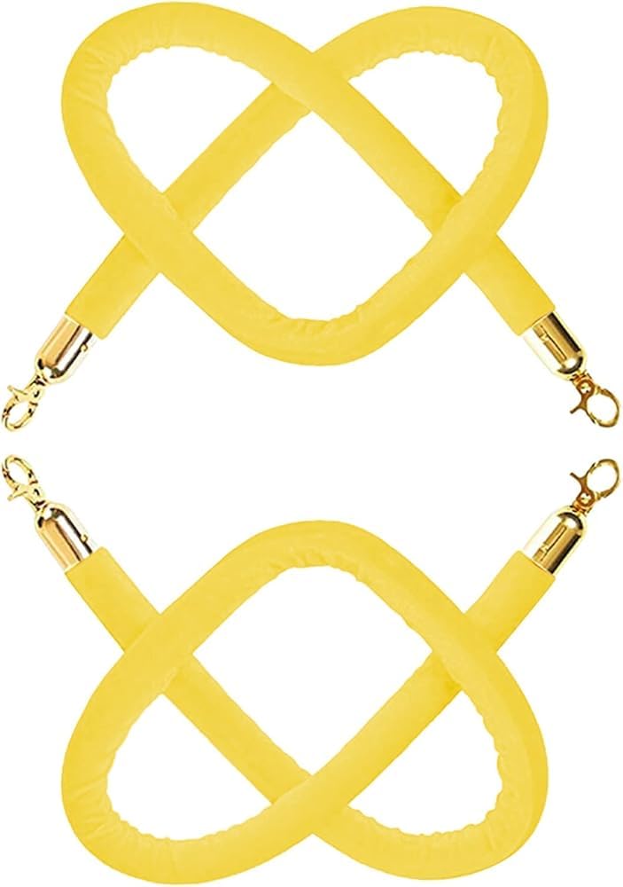 Corde de guidage velours jaune de 60 à 180 cm barrière file attente contrôle foule