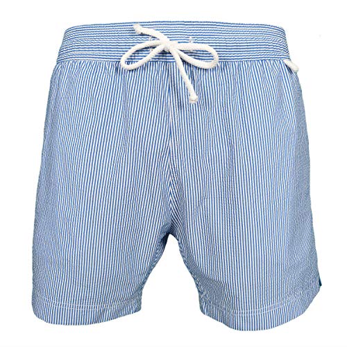 les loulous de la plage - Maillot Short de Bain Homme Montauk Tennis Rayures Bleu et Blanc Taille M 38-40 Cover