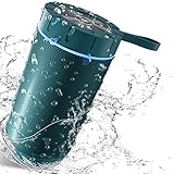 comiso Waterproof Bluetooth Speaker IPX7, 25W Wireless Portable Speakers Loud Sound Strong Bass Stereo Pairing 36 Hours Playtime, Bluetooth 5.0 Built in Mic for Calls Teal Green