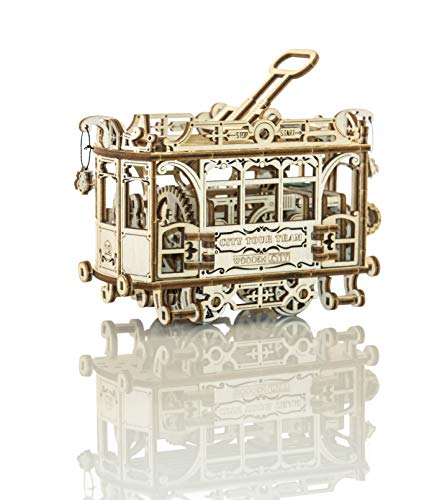 Preisvergleich Produktbild Wooden City WR320 - Brainteaser 3D Holzpuzzle Strßenbahn + Bahngleise, 3D-Holzfunktionsbausatz, Zusammenbau ohne Klebstoff, ab 14 Jahren