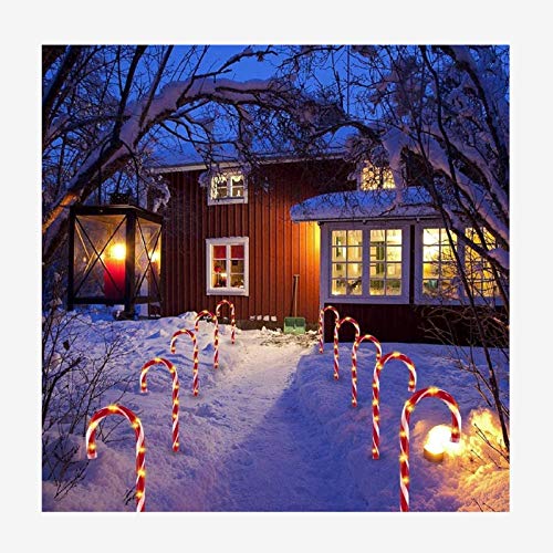 Preisvergleich Produktbild Christmas Candy Cane Lights, Solar Markierungslampe Wasserdichte Wegmarkierungen Festival LED-Licht Baumdekoration Grundlicht für Innen-Patio-Partydekorationen im Freien (10 pcs)
