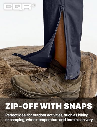 Image of CQR Men's Convertible Cargo Tactical Pants, Water Resistant Outdoor Hiking Pants, Zip Off Lightweight Stretch Work Pants