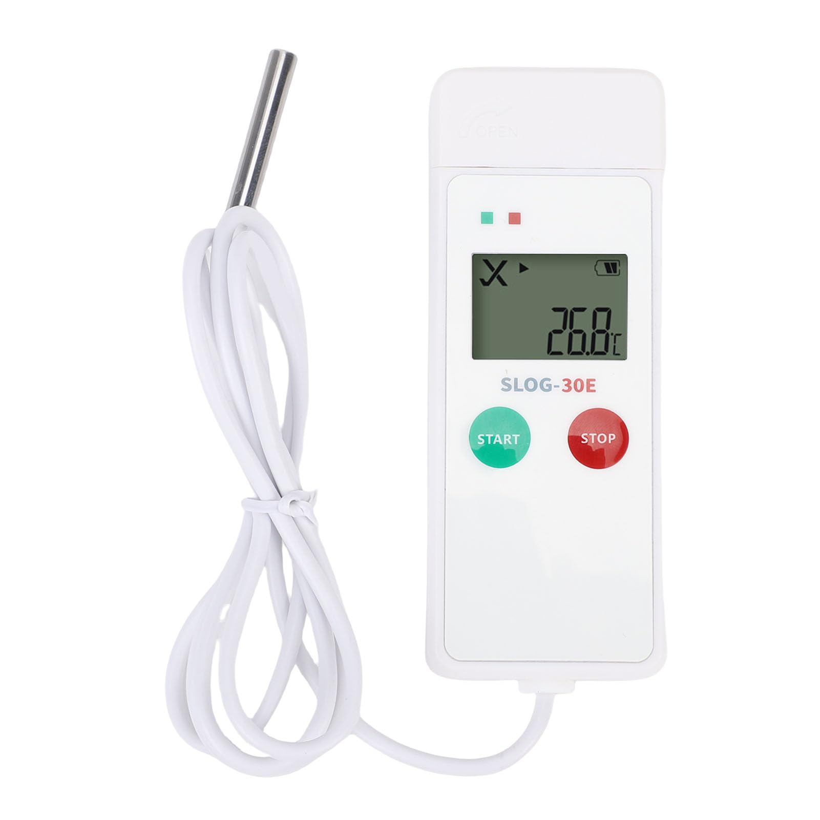 Buachois Registratore Dati Temperatura USB con Sonda Esterna, Display LCD 35000 Registrazioni PDF per Monitoraggio Catena del Freddo in Serre Trasporto Alimentare Farmaceutico