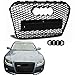 Front Bumper Grille Compatible with 2013-2016 Au*di A5 S5 B8.5 Facelift RS S-Line Honeycomb Mesh Grille Gloss Black with Ring Holder