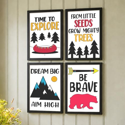 Image of PAINTINGMANTRA Motivational Wall Frames Painting for living room, Motivational wall Posters for office, Home, Set of 4, 13x18 Inch