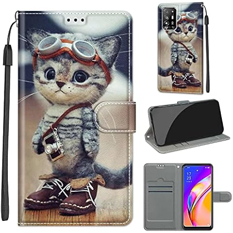 Phone Case for Oppo F19 Pro+ 5G / Reno5 Z 5G Anti-Slip Flip Cover Foldable Protective Case with [Magnetic] [Card Slot] for Oppo A94 5G / A95 5G / Reno6 Z Cover