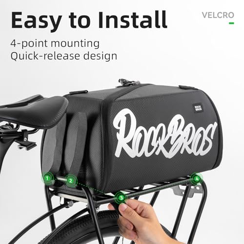 ROCKBROS One-Piece Folding Bike Rear Rack Bag 12L/15L with Strap - image 5