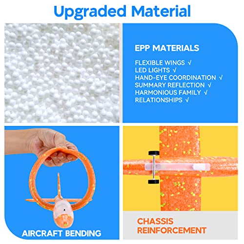 image for BELLOCHIDDO 3 Pack Airplane Launcher Toy,Foam Glider LED Catapult Plan