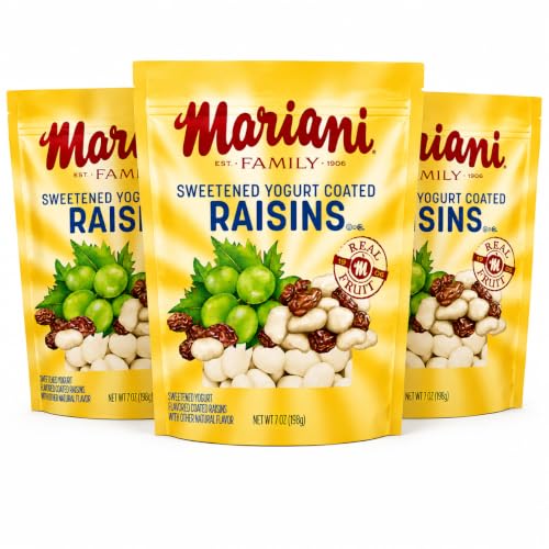 Mariani | Vanilla Yogurt Raisins | Healthy Snacks for Kids &amp; Adults | Gluten Free Snacks | 4 Ounces (Pack of 3)