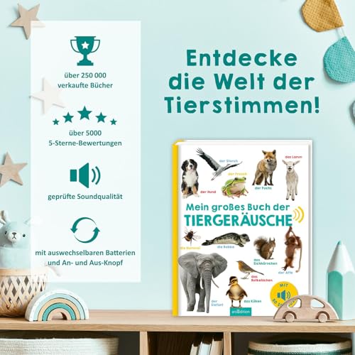 Mein großes Buch der Tiergeräusche: Mit 50 Sounds | Hochwertiges Soundbuch mit realistischen Tierstimmen für Kinder ab 2 Jahren (Mein großes Geräuschebuch)