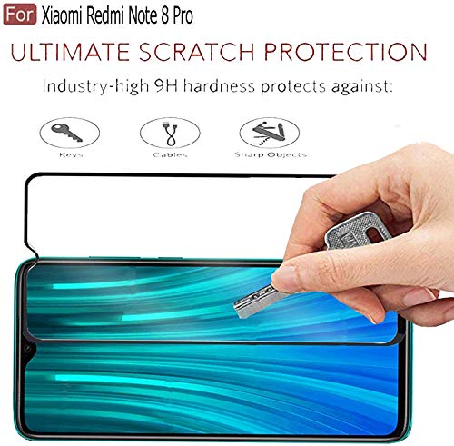 Image of DD SON Tempered Glass Screen Protector Compatible for Redmi Note 8 pro (11D) with Edge to Edge Coverage and Easy Installation kit,Black