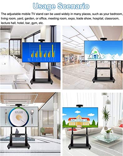 Soporte universal para TV con ruedas y 3 estantes, para TVs hasta 75" miniatura 4