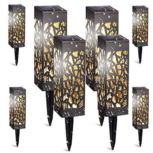Lampe Solaire Exterieur Jardin, 8 Pièces Éclairage Solaire Extérieur de Jardin avec Lumière Blanche Chaude IP65 LED Éclairage Solaire Jardin Décoration pour Cour Outdoor Cour Pelouse Cover