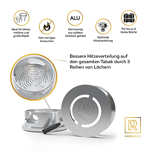 M. ROSENFELD Smokebox Shisha – HOOKARTIS – Heat Management Shisha Kopf Aufsatz mit Doppelring-Boden. passt für alle… – Bild 3