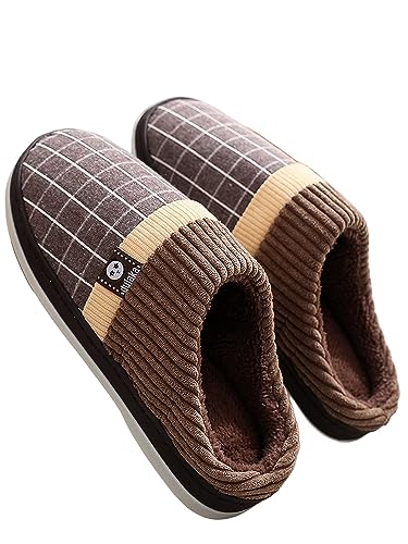 Chaudes pantoufles en coton pour hommes contre les pieds froids