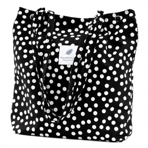 Image of Lyrovo Women Corduroy Shoulder Tote Bag for Work Beach Travel and Shopping Grocery