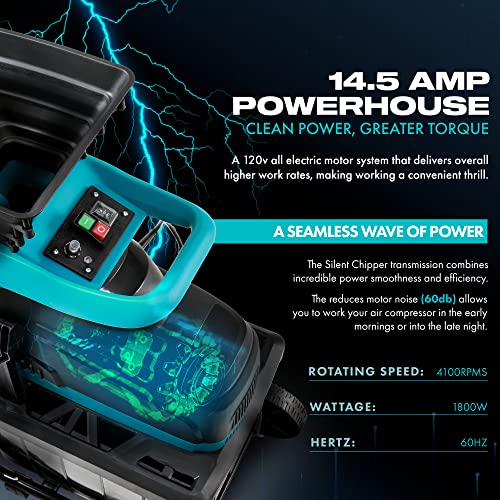 G Garden Wood Chipper Electric Quiet Silent 1.5-1.7 Inch Max Branch Capacity 14.5-Amp 1800Watt 120Vac 17:1 Reduction Ratio With 40L Collection Bin Use For Fire Prevention Building And Firebreaks #TOP3