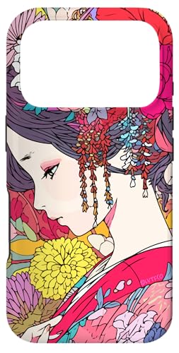 着物 女の子 和風ロフィ 美的 花柄 スマホケース iPhone 17 Pro 用