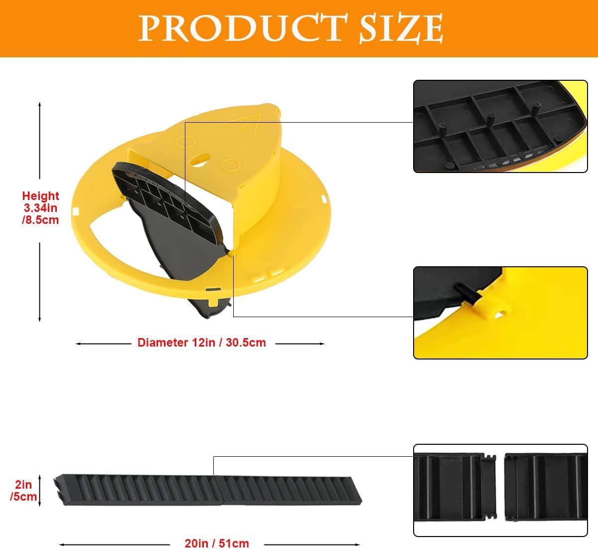 2026 New Mouse Trap Bucket,Rat Trap Bucket lid Mouse/Rat Trap with Automatic Reset Multi-Trap/Humane Trap Indoor Outdoor no See Kill Compatible with 5 Gallon Bucket (3) - 2