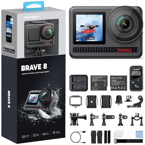 AKASO Brave 8 4K60FPS Action Camera 33ft Waterproof Underwater Camera