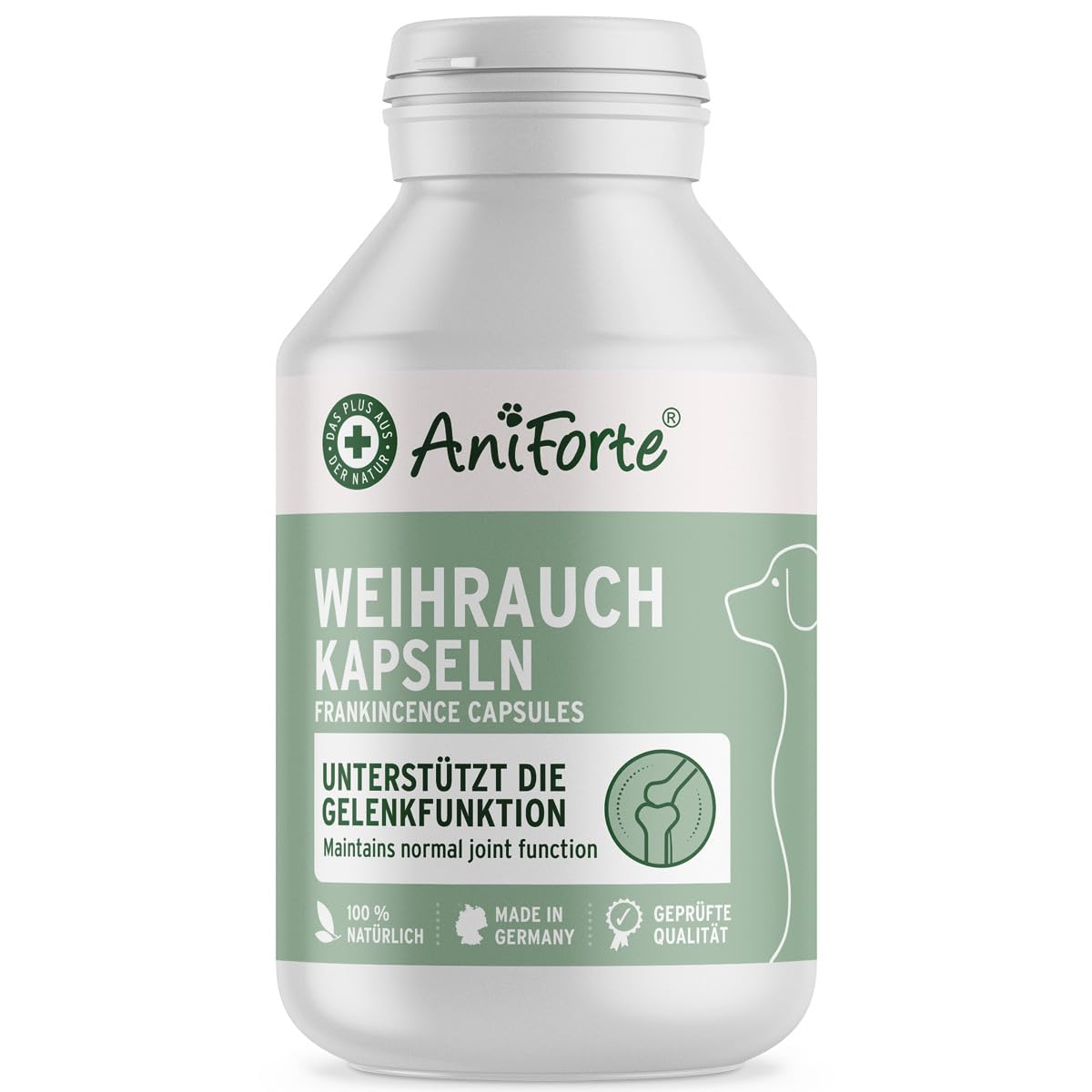 AniForte Weihrauchkapseln für Hunde 100 Stück - Natürliche Gelenktabletten mit Boswelliasäure, Unterstützung der Gelenke & Gelenkfunktion, Weihrauch Tabletten für Hundegelenke