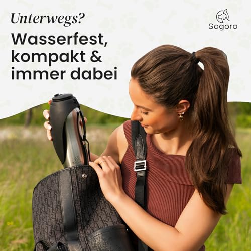 Sogoro Hundetrinkflasche für Unterwegs - 700ml - auslaufsicher & robust aus Edelstahl - Tragbare Haustier Wasserflasche, Hundeflasche to go, Hundetrinkflasche für Unterwegs für alle Hunde
