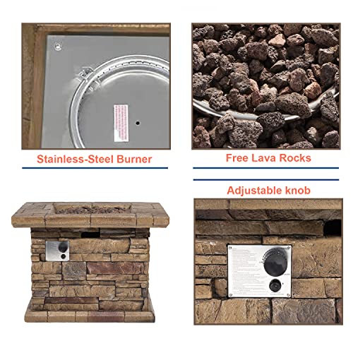 SUNBURY-Outdoor-Propane-Burning-Fire-Pit-Square-Stonecrest-Patio-Fire-Table-50000-BTU-w-Lava-Rocks-Waterproof-Cover