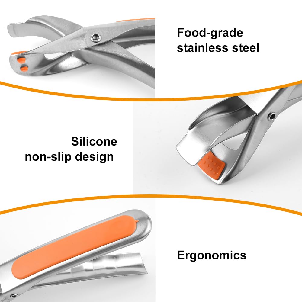 2 Stuks Antislip Roestvrij Staal voor Airfryer, Siliconen Tang voor Airfryer, Tang voor Heteluchtfriteuse, Antislip Oventang, voor Luchtfriteuses, Oven, Hot Pot, Platen, Pannen En Tabletverwijdering