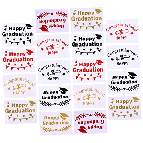 OFFSCH 18 Hojas Globo De Graduación Pegatina Nombre del Globo Pegatinas Calcomanías De Globos De Graduación Pegatinas De Personalizadas Globos De Felicitaciones Bobos Accesorios Carta