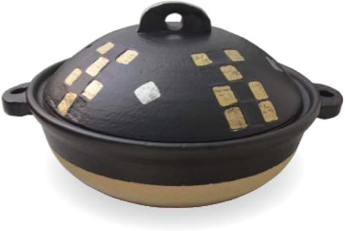 Olla de arcilla japonesa Donabe, 2 litros, hecha a mano en Japón, buena para 3-4 personas