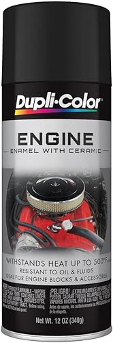 Dupli-Color DE1654 - Esmalte para motor en aerosol, pintura con cerámica, color negro (Flat Black), lata de 12 oz en espray