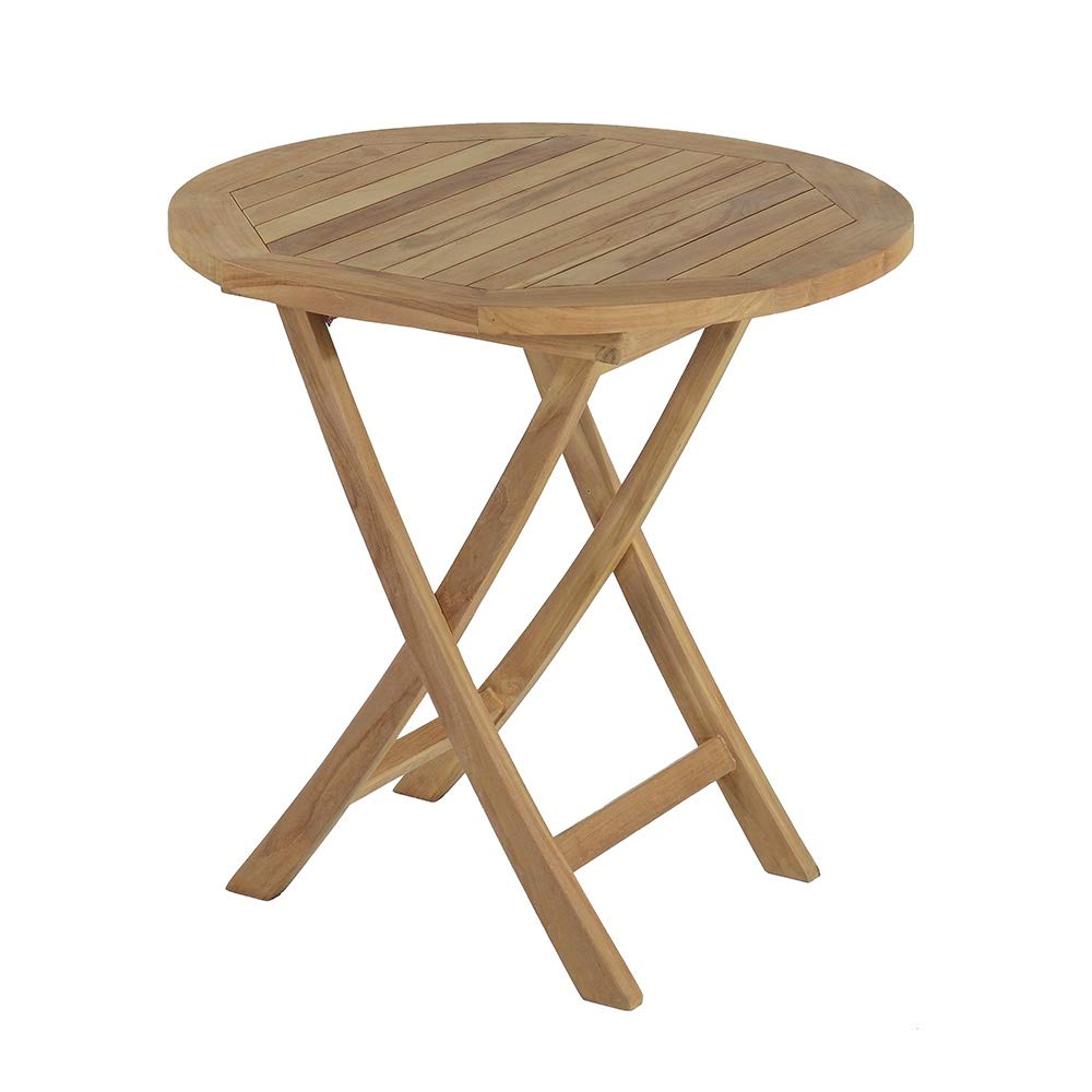 Teck'Attitude Table Pliante Ronde en Teck Massif Opio ø 75 cm