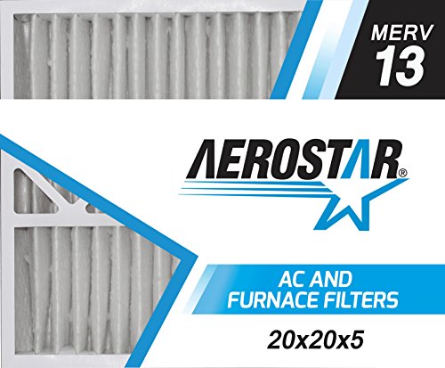 Aerostar 20x20x5 MERV 13, Carrier Replacement Pleated Air Filter, 20x20x5, Box of 2