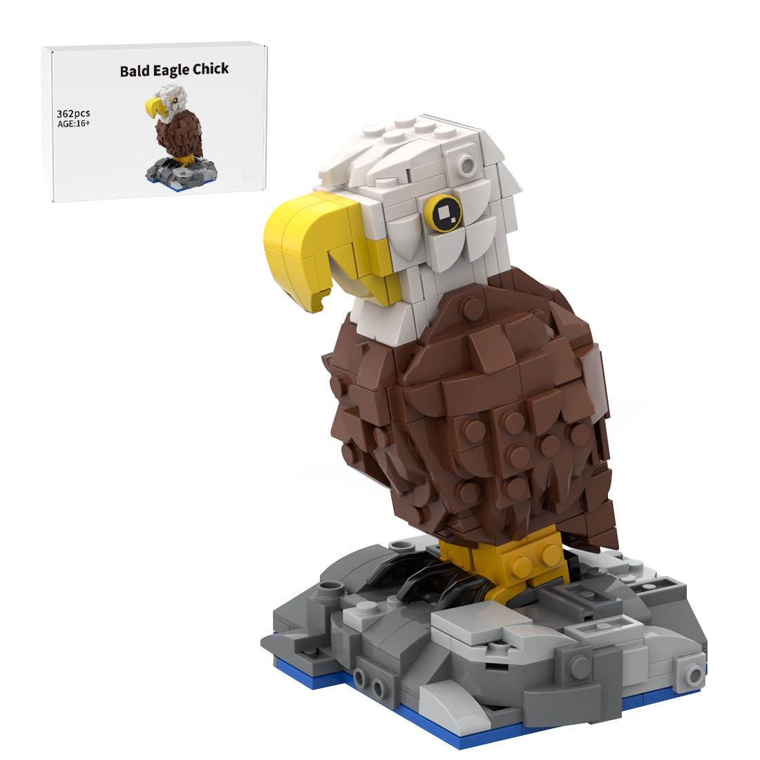 Juego de bloques de construcción de pollitos de águila calva, decoración coleccionable de oficina o hogar, ladrillos de animales de pájaros, regalo para adultos, adolescentes, amantes de
