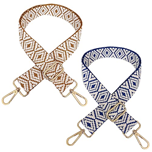 Trsnzul Large Bandoulière Réglable 2 Pièces Sangle de Sac Interchangeable Ceinture de Poche Sangles d'épaule Anse de Sac à Main avec Boucles pour Femmes Sacs Accessoires de Bricolage