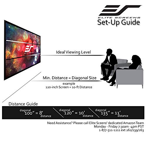 Image of Elite Screens Sable Frame B2, 120-inch 16:9, Fixed Frame 4K Ultra HD Home Theater Projection Projector Screen Kit, SB120WH2
