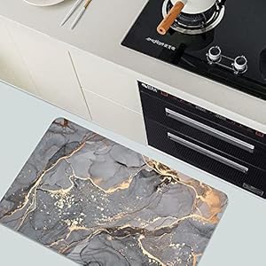 SHENWSAN Diatomaceous Earth Bath mat ，Black Gold Shiny Marble Super Absorbent Fast Drying Non-Slip Diatomite Mud Bathroom Floor Rugs，Office Doormat Kitchen Dining Living Hallway Area Rug,40cm×60cm